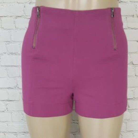 Sunday Best High Waisted Purple Zip Hot Shorts 4 - Picture 1 of 7